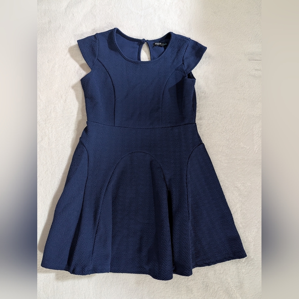 My Michelle, Navy Textured Dress, Girls Size 8, For All Occasions